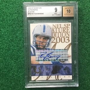Peyton manning SSP auto graded a 9